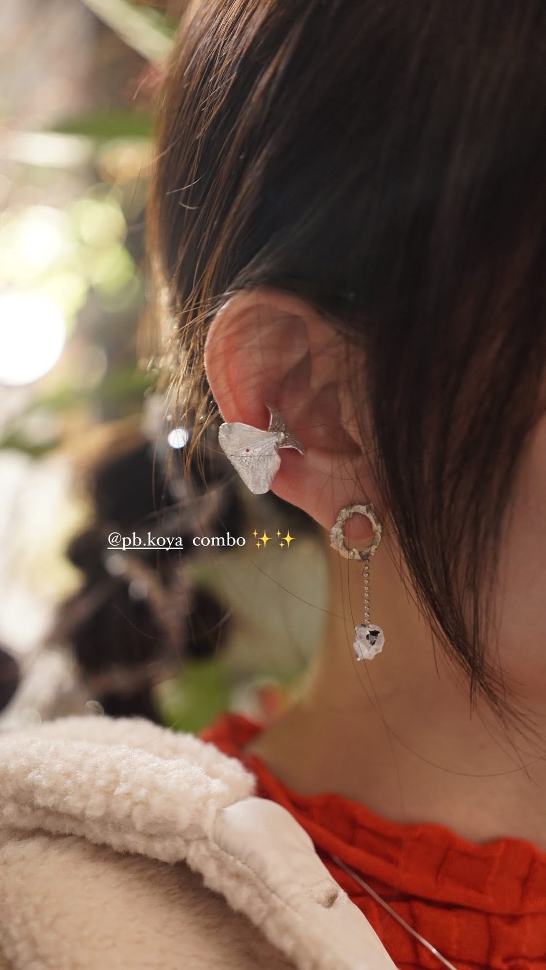 サビ 錆 𓇚 Hydrangeas Petals Ear Cuff H07