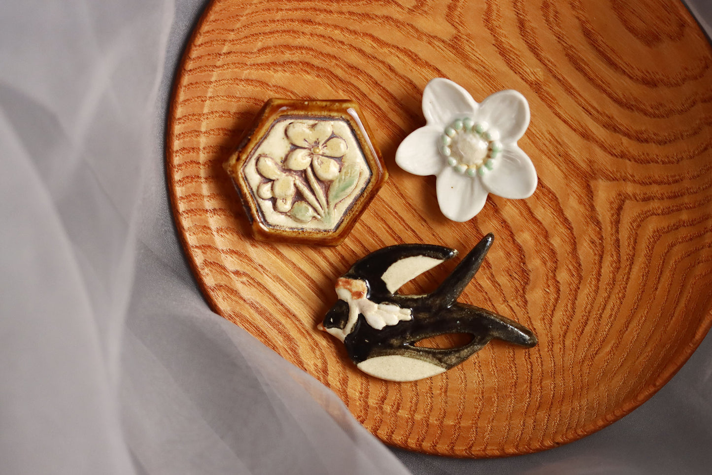 Pottery Brooches
