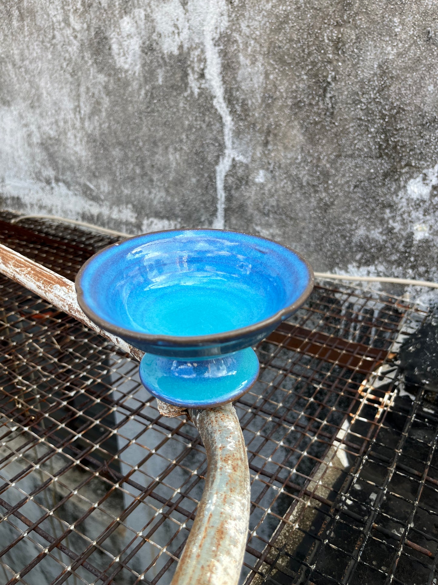 御浜焼藍釉高腳皿 Mihamayaki High-foot Bowl