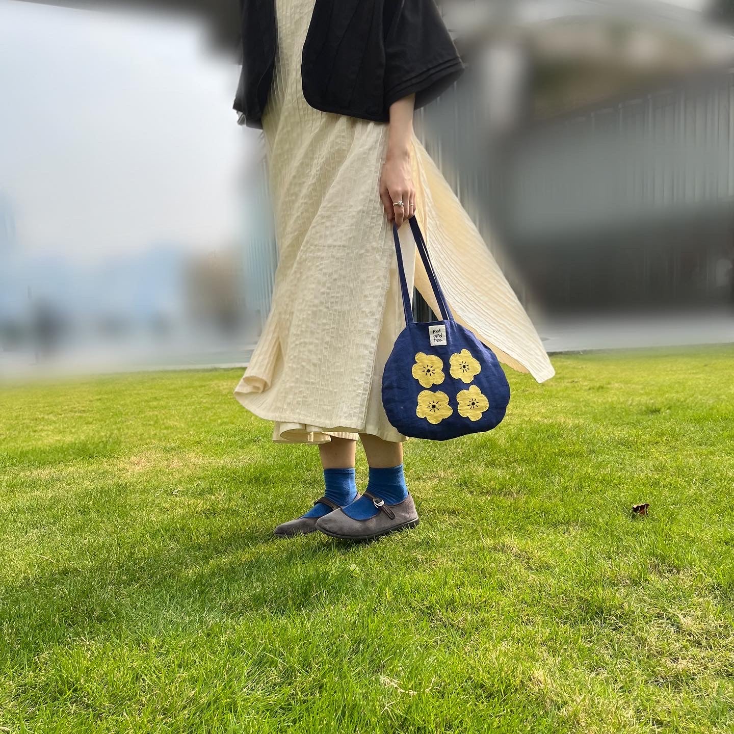 Patched Flowers Mini Circle Tote