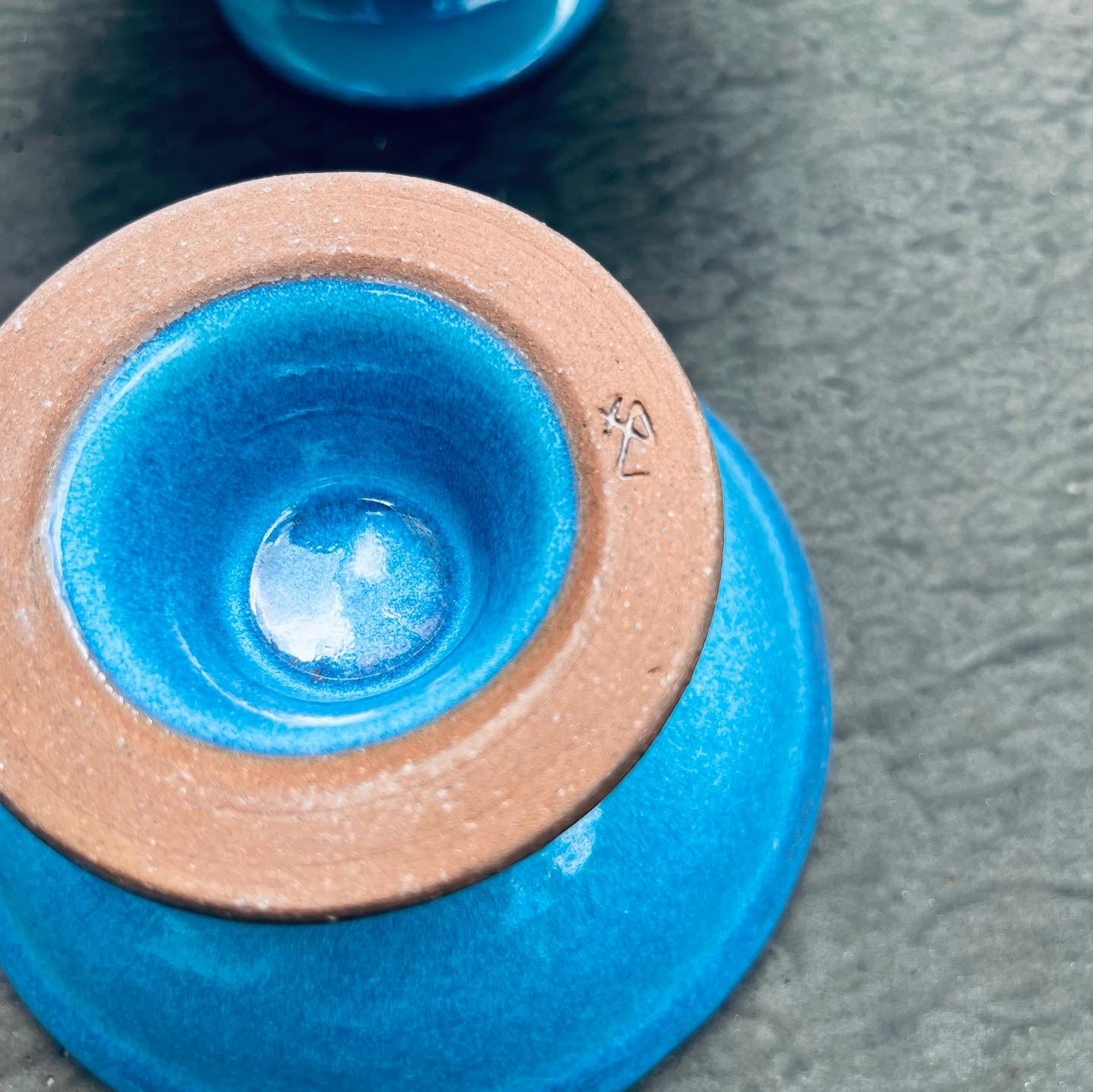 御浜焼藍釉高腳皿 Mihamayaki High-foot Bowl