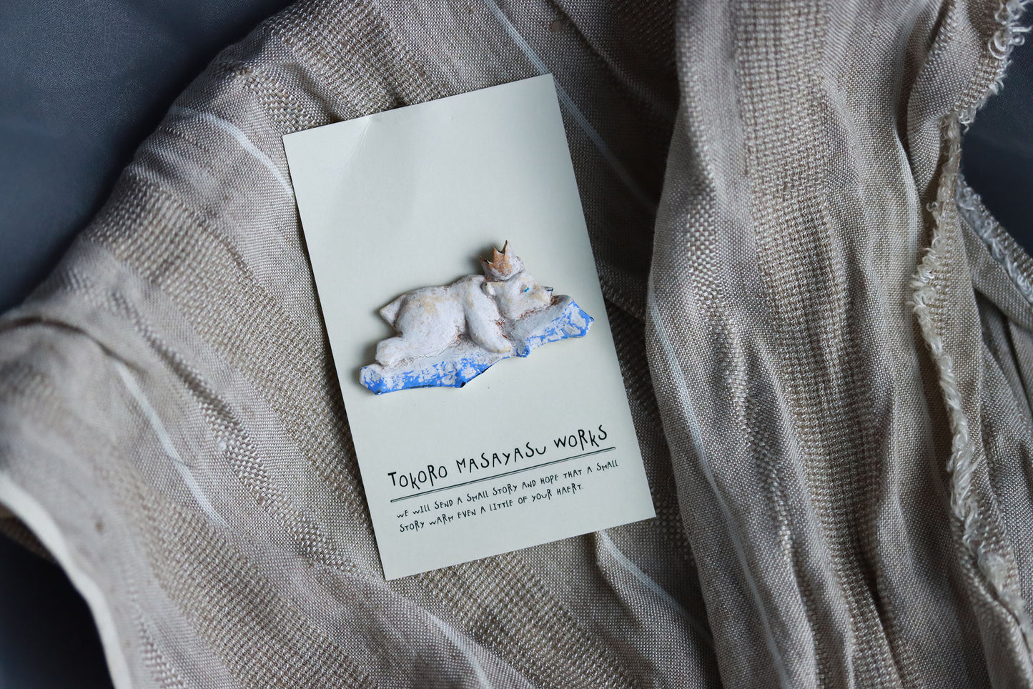 Polar Bear On Ice Resin Brooch
