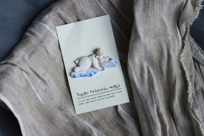 Polar Bear On Ice Resin Brooch
