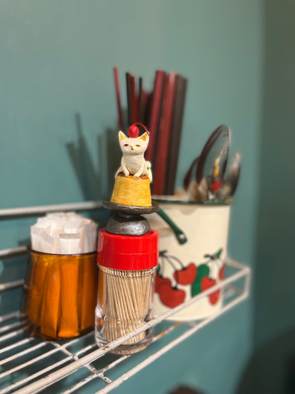 White Cat Cherry Pudding Doll