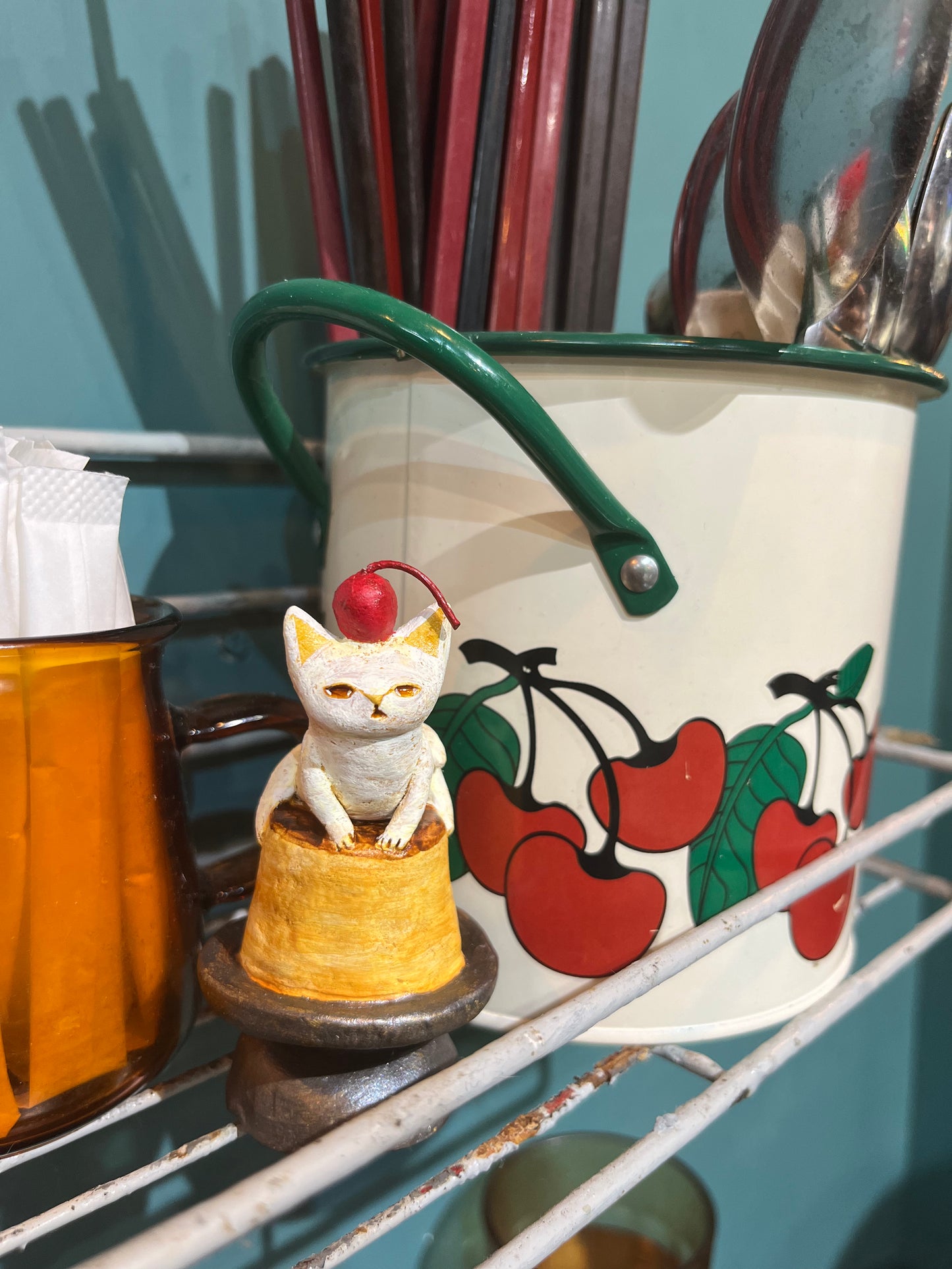 White Cat Cherry Pudding Doll