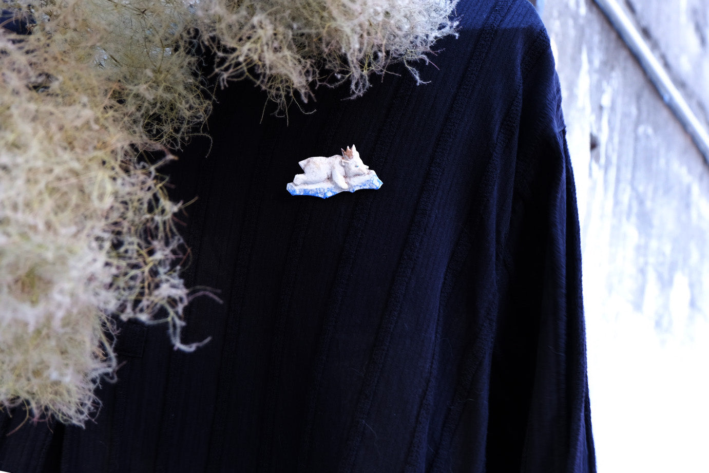 Polar Bear On Ice Resin Brooch