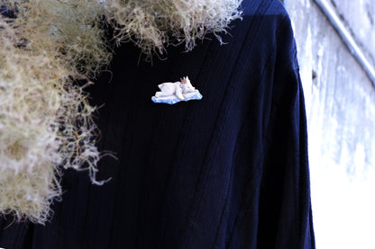 Polar Bear On Ice Resin Brooch